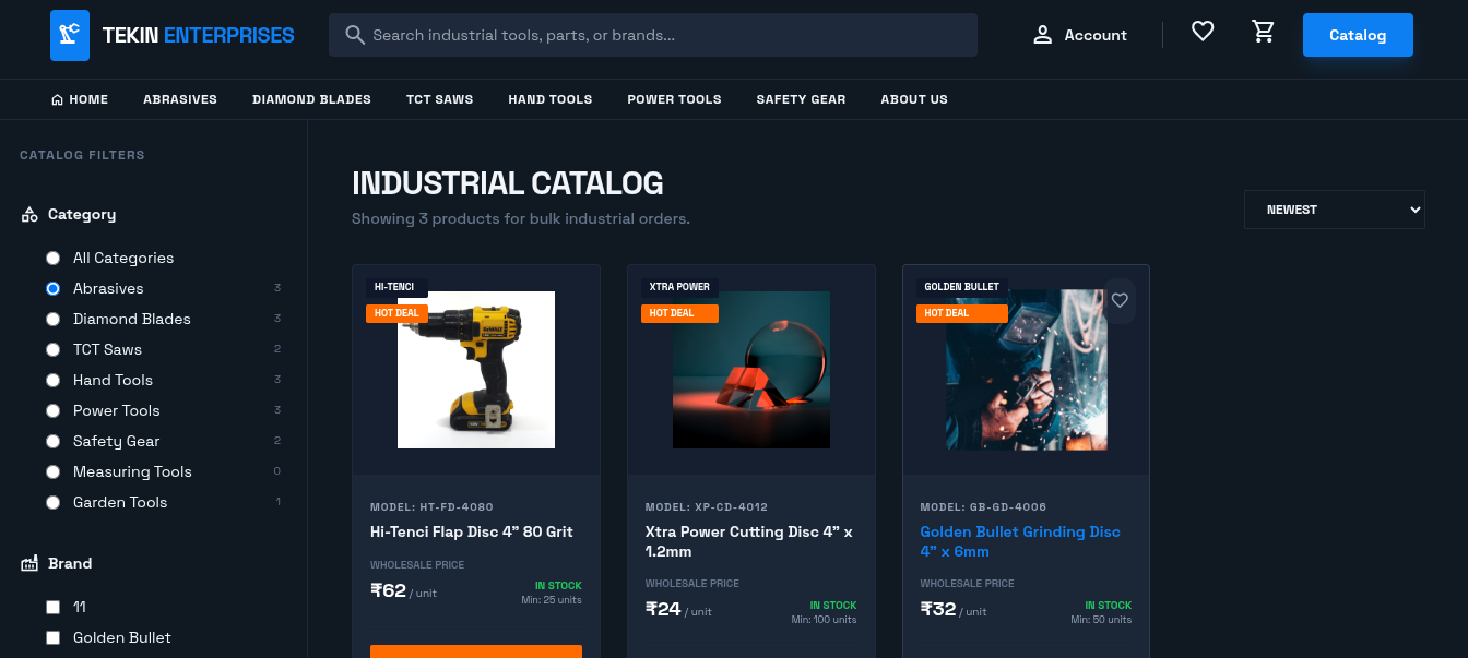 Industrial eCommerce Screenshot